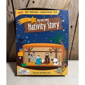 Never Used 12-Page Board book Box Transforms Into Sable 4 Wooden Figures